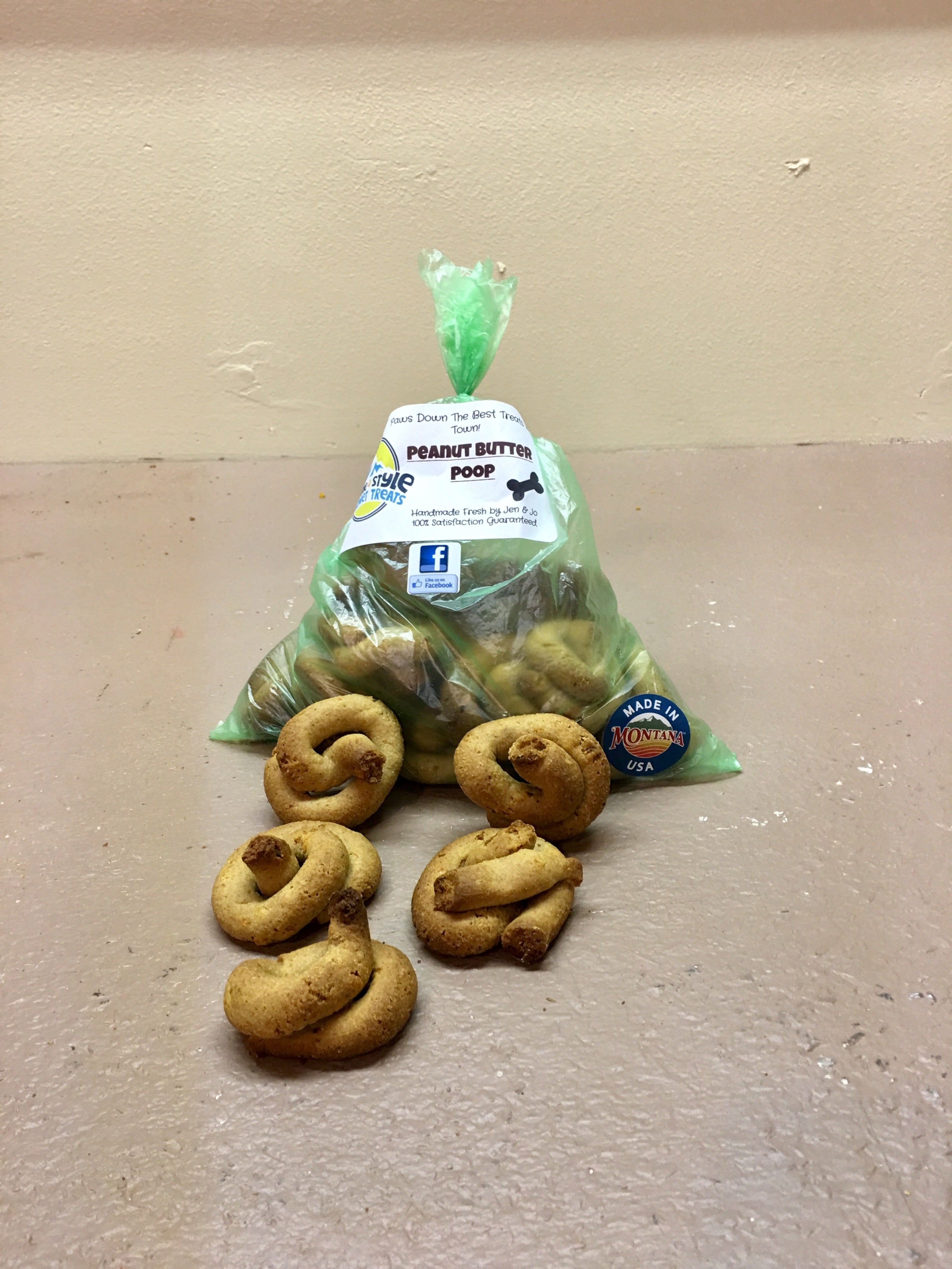 06 oz Peanut Butter Poops Doggie Style Gourmet Treats